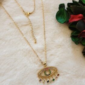 Collar Ojo Protector Multicolor Gold Plata 925: Alegría, Protección y Alineación Vibracional