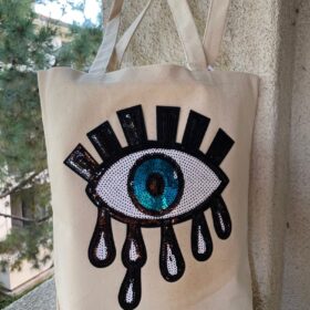 Tote Bag Cotton Radiance Eye: Misticismo, Protección Intensa y Algodón Orgánico